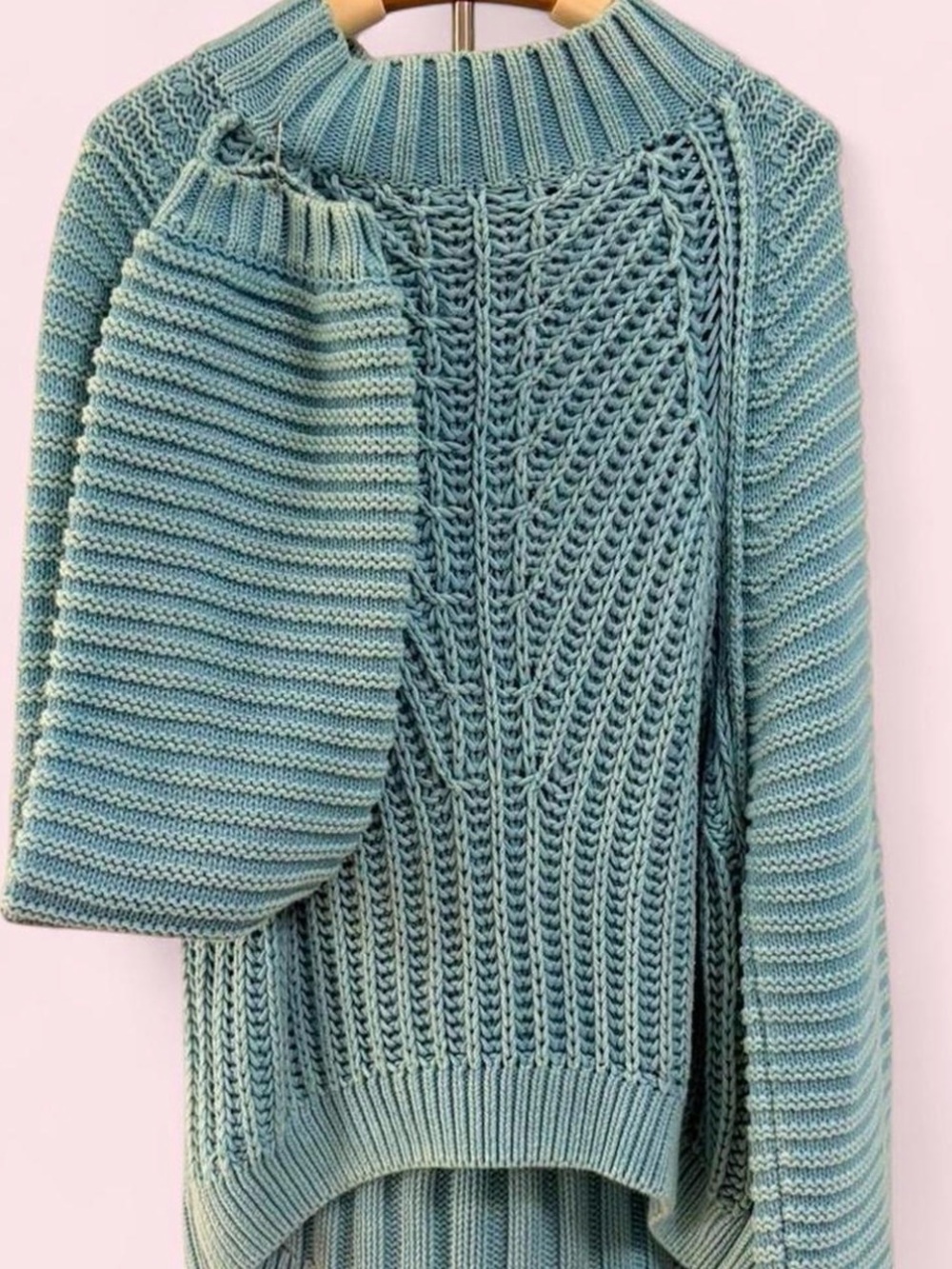 free people sweetheart mockneck in ocean blue
